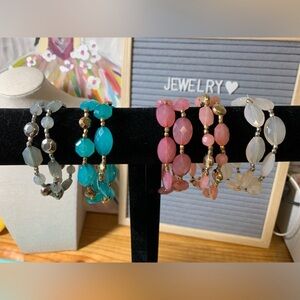 10 Gorgeous Beaded Bracelets Multiple Colors Set